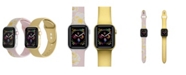 Posh Tech Men's and Women's Pink Floral Gold-Tone Metallic 2 Piece Silicone Band for Apple Watch 38mm